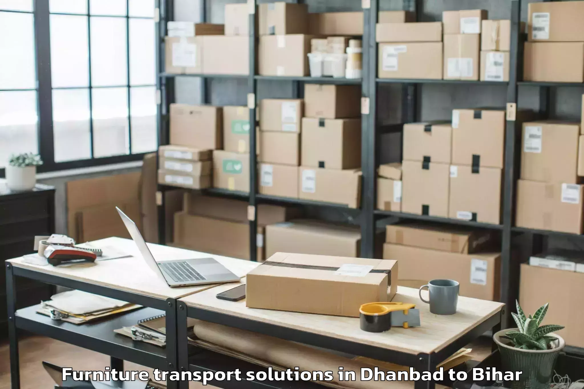 Professional Dhanbad to Sahdai Buzurg Furniture Transport Solutions